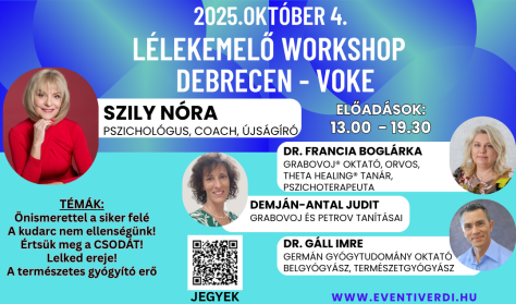LÉLEKEMELŐ WORKSHOP - Belépőjegy 4 előadásra LÉLEKEMELŐ WORKSHOP - Belépőjegy 4 előadásra