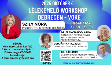 LÉLEKEMELŐ WORKSHOP - Belépőjegy 4 előadásra LÉLEKEMELŐ WORKSHOP - Belépőjegy 4 előadásra